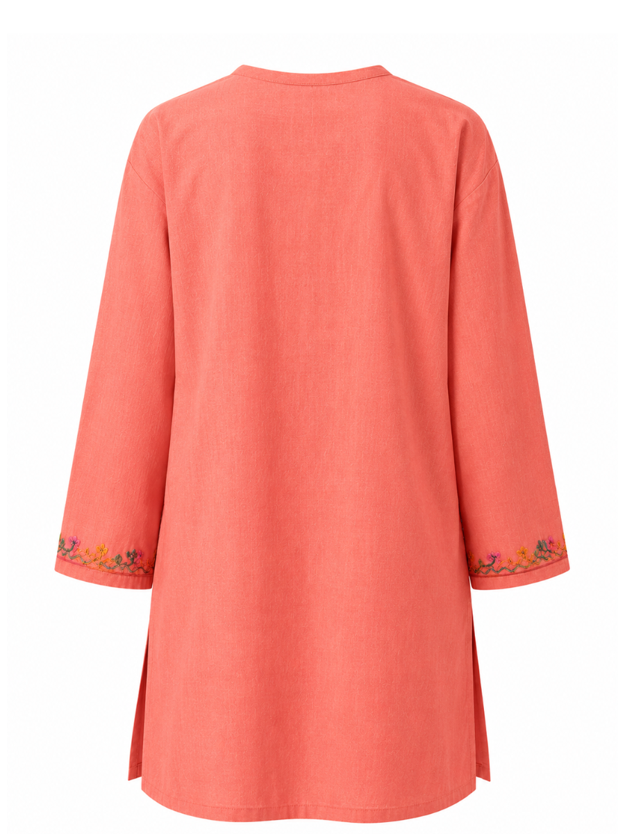 Noor : Aari embroidery summer kurti | Rose Pink